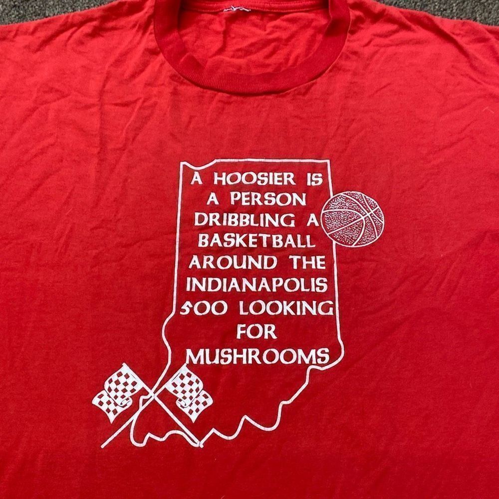 Men's‎ Indianapolis Basketball Mushroom Cup Short Sleeve T-shirt Red 3XL